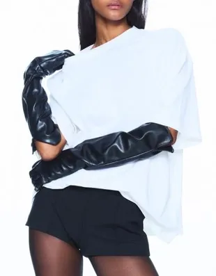 Длинные перчатки из искусственной кожи- Заказать в России