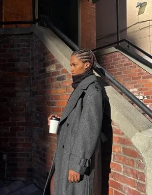 Тренч из шерсти оверсайз