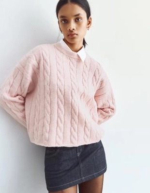 Bershka Свитер с узором косы купить с доставкой.