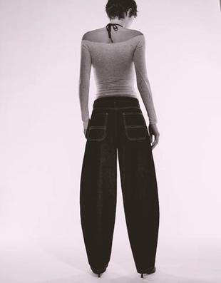 Bershka Джинсы бананы свободного кроя