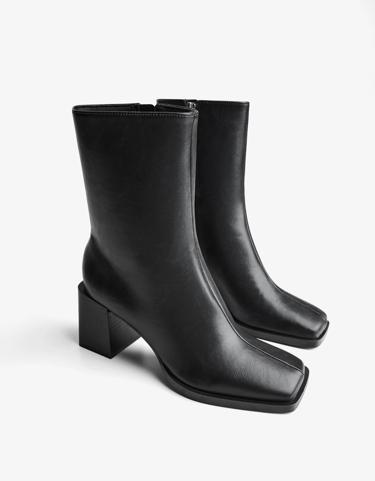 Bershka Ботильоны на каблуке с квадратным носом