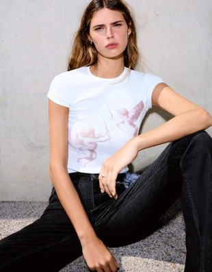 Bershka Футболка с короткими рукавами и принтом