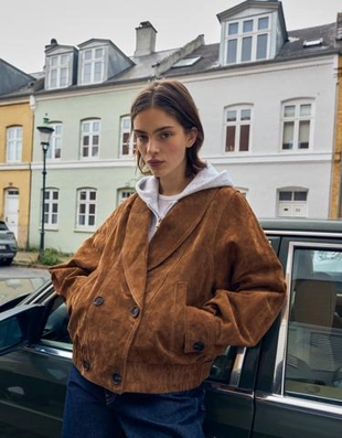 Bershka Куртка из замши и кожи CROSSOVER