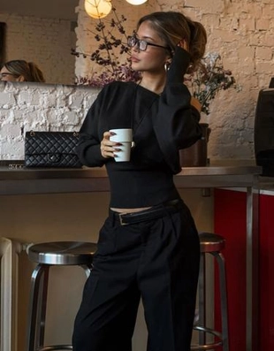 Bershka Асимметричный свитер с низом в рубчик