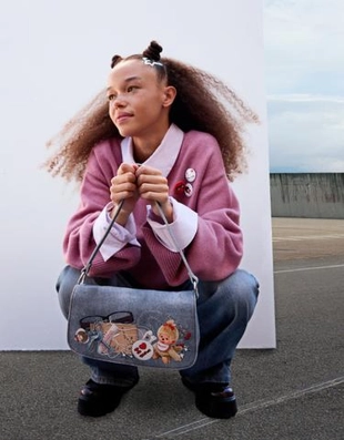 Bershka Джинсовая сумка MONCHHICHI с принтом купить с доставкой.