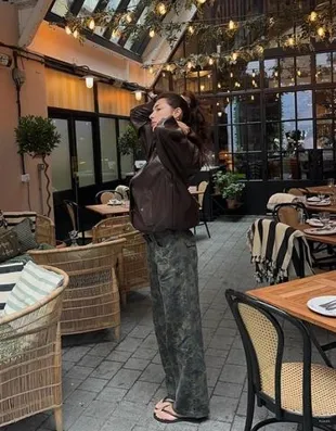 Брюки прямого кроя с принтом