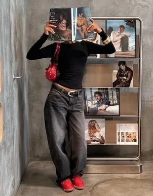 Джинсы BARREL свободного кроя- Заказать в России