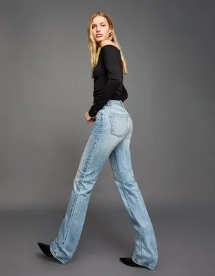 Джинсы прямого кроя брюки-дудочки