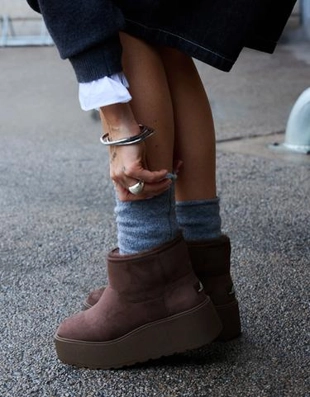 Bershka Ботинки на платформе с подкладкой из искусственного меха купить с доставкой.