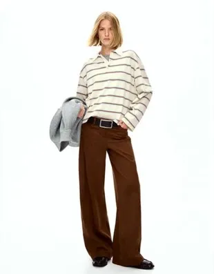 Футболка с длинными рукавами и воротником поло- Заказать в России