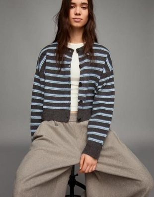 Bershka Кардиган в полоску на пуговицах