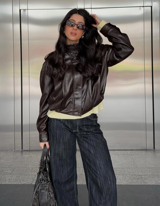 Bershka Куртка из искусственной кожи со складками