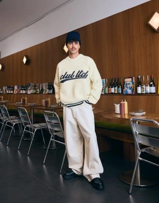 Свитер с принтом и эффектом махровой ткани- Заказать в России