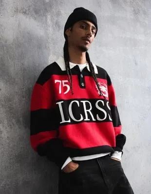 Свитер с воротником поло и вышивкой- Заказать в России