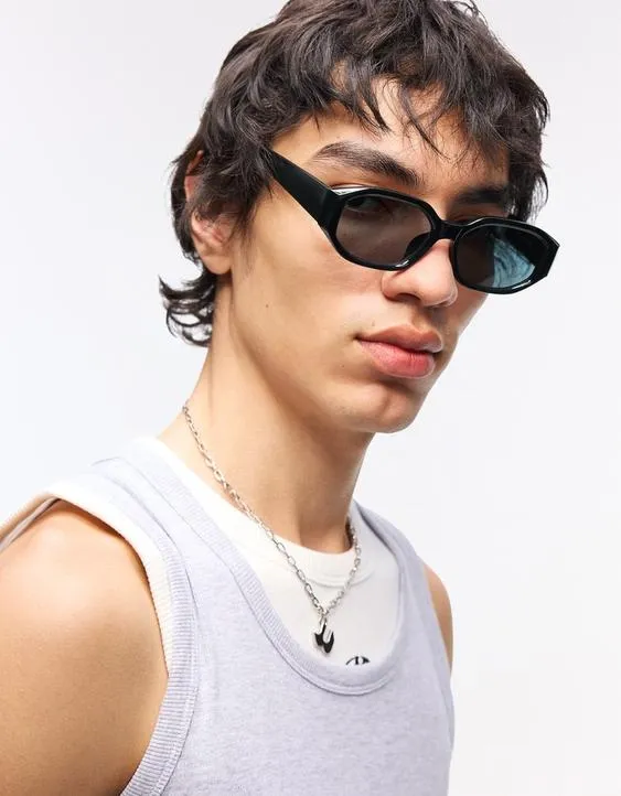 Солнцезащитные очки в шестиугольной пластиковой оправе