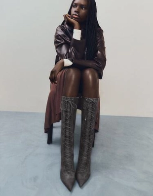 LACE-UP HEELED BOOTS