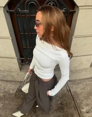 Футболка асимметричного кроя с длинным рукавом