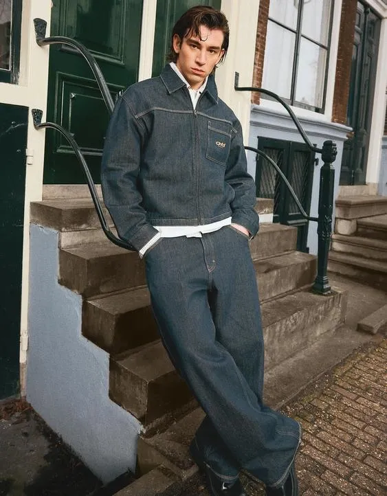 Джинсовая куртка-рубашка с карманом- Заказать в России