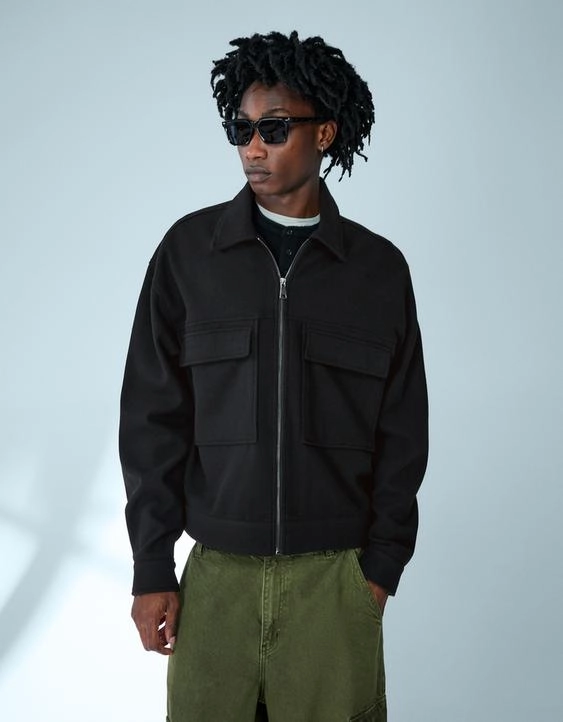 Bershka Фланелевая куртка-рубашка свободного кроя на молнии купить с доставкой.