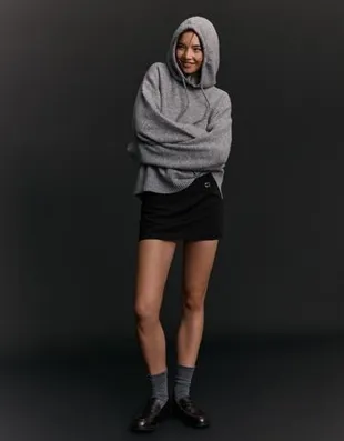 Юбка-шорты мини с пряжкой- Заказать в России