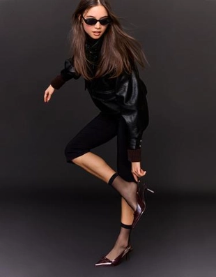 Bershka Туфли на среднем тонком каблуке с открытой пяткой