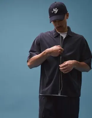 Рубашка с короткими рукавами свободного кроя BERSHKA- Заказать в России