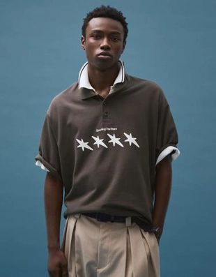 Bershka Поло геометрического кроя с короткими рукавами и принтом купить с доставкой.