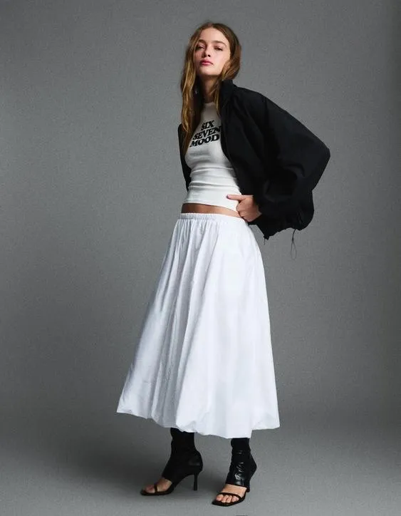 Юбка миди с оборками- Заказать в России