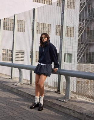 Bershka Джинсовая мини-юбка BALLOON купить с доставкой.