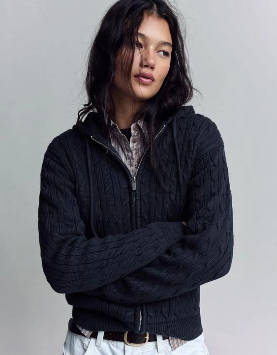 Bershka Кардиган на молнии с косами