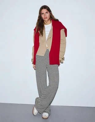 Брюки прямого кроя с принтом- Заказать в России