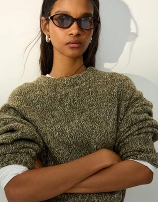 Bershka Солнцезащитные очки в овальной пластмассовой оправе купить с доставкой.