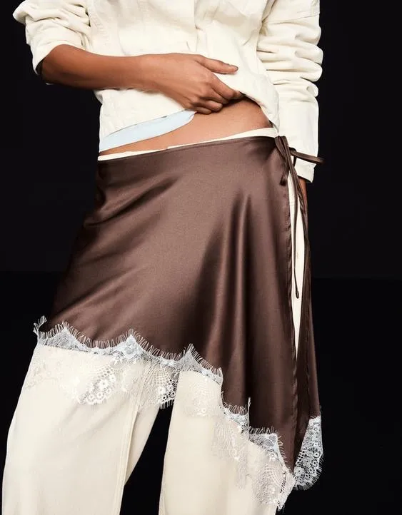 Юбка-парео с кружевом- Заказать в России