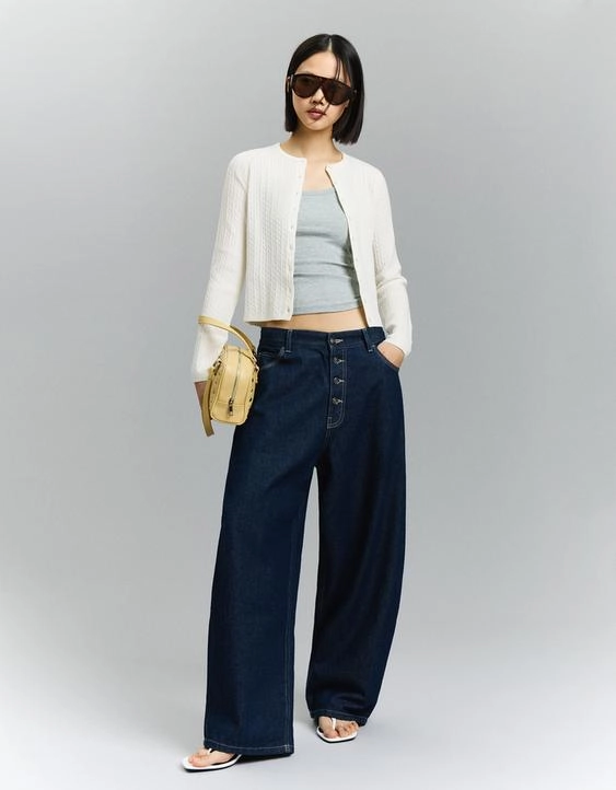 Bershka Кардиган на пуговицах с косами купить с доставкой.