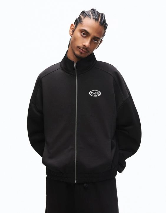 Bershka Толстовка на молнии с принтом