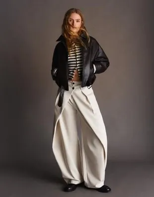 Брюки BARREL со складками- Заказать в России