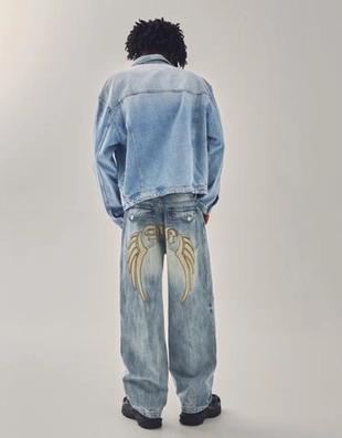 Bershka Джинсы очень свободного кроя с вышивкой купить с доставкой.