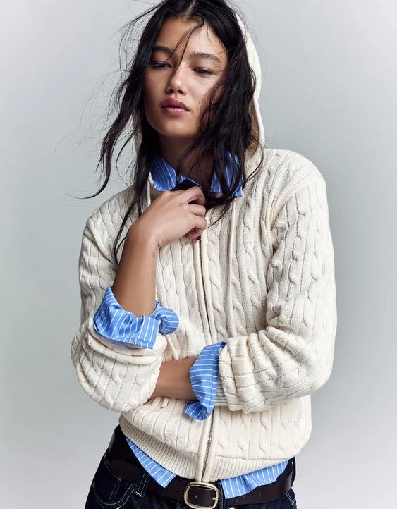 Bershka Кардиган на молнии с косами