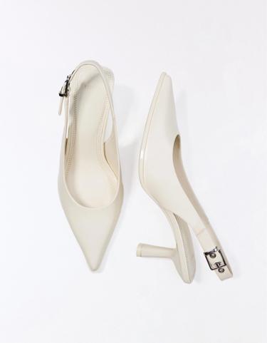 Bershka Туфли на среднем тонком каблуке с открытой пяткой