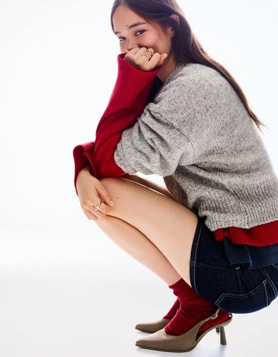 Туфли на среднем тонком каблуке без задника- Заказать в России