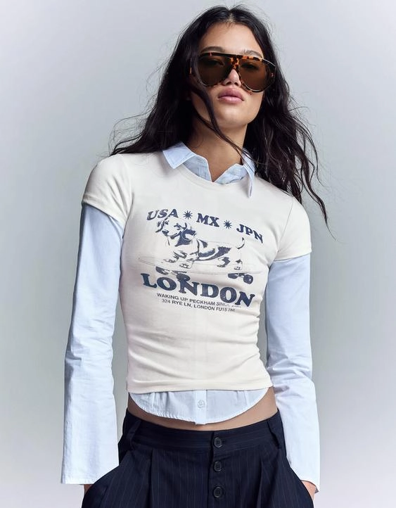 Bershka Футболка с короткими рукавами и принтом