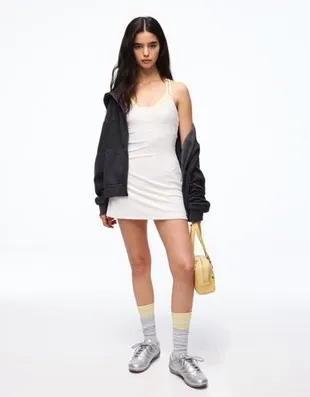 Мини-платье на бретелях- Заказать в России