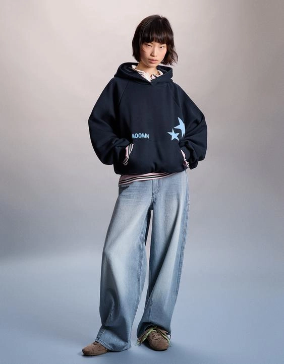 Bershka Худи MOOMIN с капюшоном и принтом