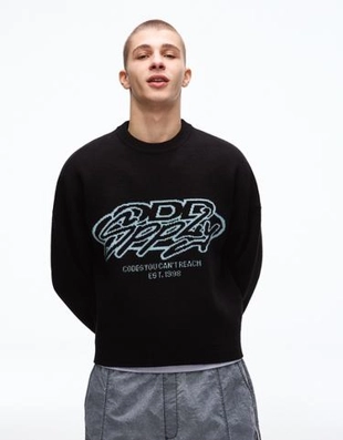 Bershka Жаккардовый свитер с принтом