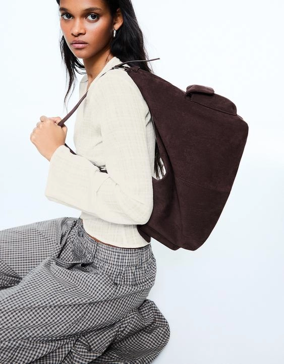 Bershka Сумка-мешок из искусственной замши