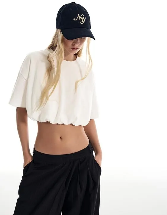 Футболка с короткими рукавами-фонариками- Заказать в России