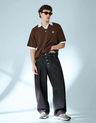 Bershka Джинсы BARREL с перекрестными пуговицами