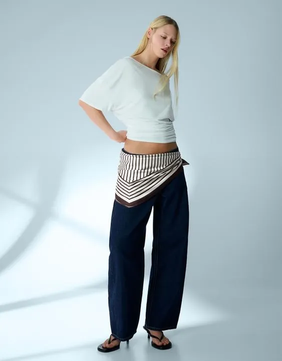 Атласный платок в полоску- Заказать в России