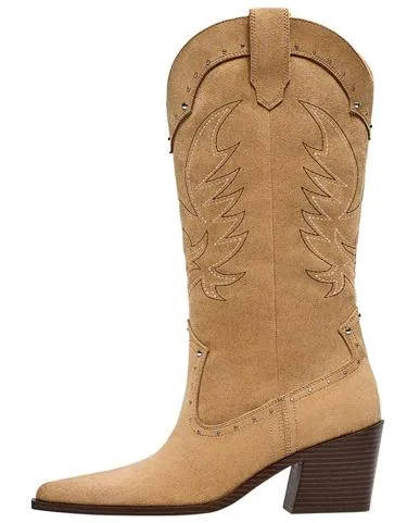 Ботинки в ковбойском стиле на каблуке с заклепками