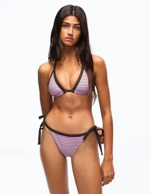 Бюстгальтер бикини треугольный с контрастной отделкой- Заказать в России